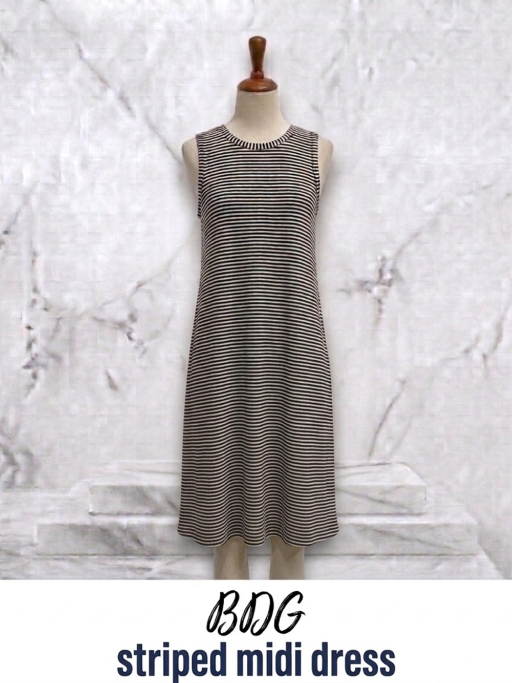 BDG Urban Outfitters Striped Midi Dress - Casual Sleeveless Size S